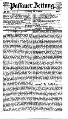 Passauer Zeitung Samstag 18. September 1869