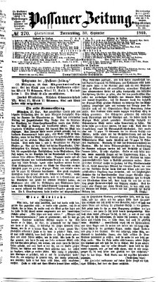Passauer Zeitung Donnerstag 30. September 1869