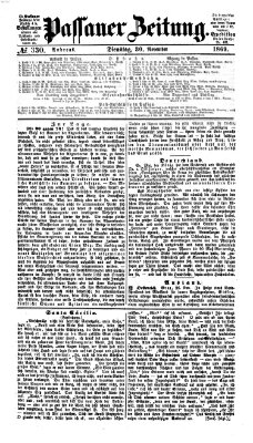 Passauer Zeitung Dienstag 30. November 1869