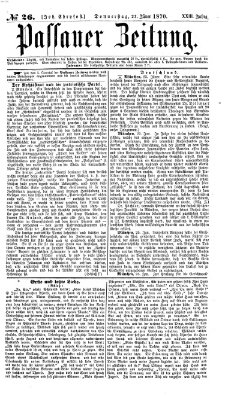 Passauer Zeitung Donnerstag 27. Januar 1870