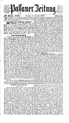 Passauer Zeitung Dienstag 13. Dezember 1870