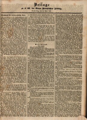 Neue preußische Zeitung Donnerstag 19. April 1849