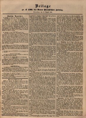 Neue preußische Zeitung Dienstag 21. August 1849