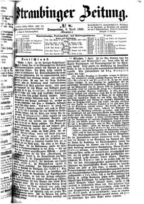 Straubinger Zeitung Donnerstag 9. April 1868