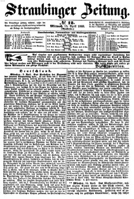 Straubinger Zeitung Mittwoch 15. April 1868