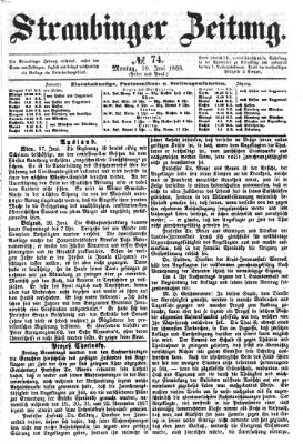 Straubinger Zeitung Montag 29. Juni 1868