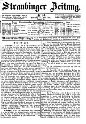 Straubinger Zeitung Samstag 11. Juli 1868