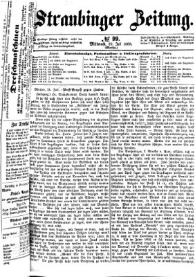 Straubinger Zeitung Mittwoch 29. Juli 1868