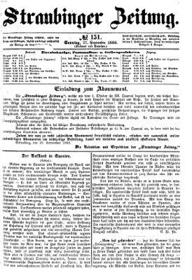 Straubinger Zeitung Sonntag 27. September 1868