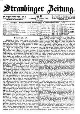 Straubinger Zeitung Dienstag 9. Februar 1869