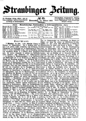 Straubinger Zeitung Donnerstag 25. Februar 1869