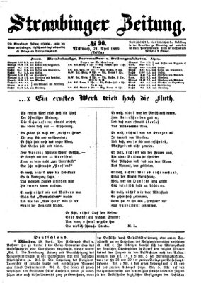 Straubinger Zeitung Mittwoch 21. April 1869
