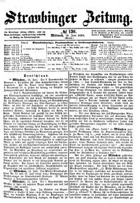 Straubinger Zeitung Mittwoch 16. Juni 1869