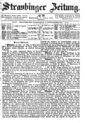 Straubinger Zeitung Donnerstag 17. Februar 1870