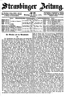 Straubinger Zeitung Sonntag 20. Februar 1870
