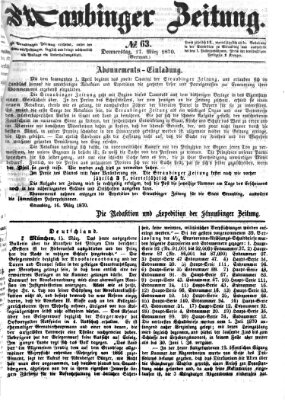 Straubinger Zeitung Donnerstag 17. März 1870
