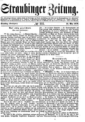 Straubinger Zeitung Samstag 14. Mai 1870