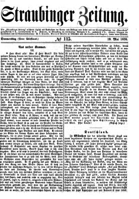 Straubinger Zeitung Donnerstag 19. Mai 1870