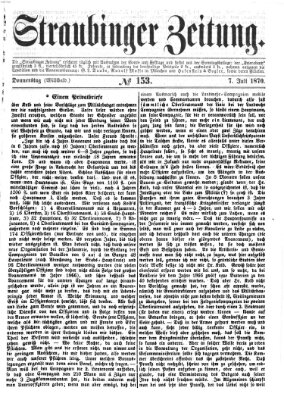 Straubinger Zeitung Donnerstag 7. Juli 1870