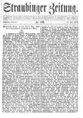 Straubinger Zeitung Sonntag 17. Juli 1870