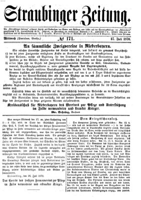 Straubinger Zeitung Mittwoch 27. Juli 1870