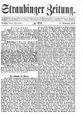Straubinger Zeitung Sonntag 11. September 1870
