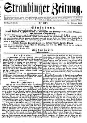 Straubinger Zeitung Freitag 14. Oktober 1870