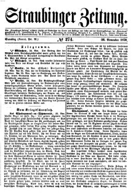 Straubinger Zeitung Samstag 26. November 1870