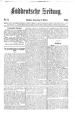 Süddeutsche Zeitung Donnerstag 6. Oktober 1859