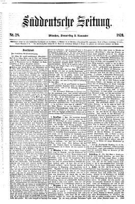 Süddeutsche Zeitung Donnerstag 3. November 1859