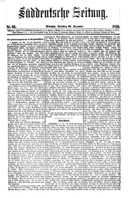 Süddeutsche Zeitung Dienstag 20. Dezember 1859