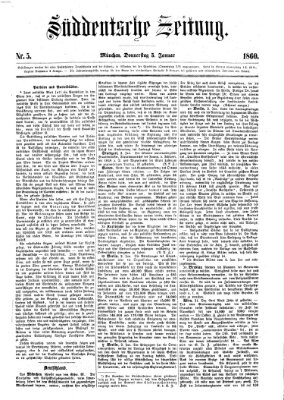 Süddeutsche Zeitung Donnerstag 5. Januar 1860