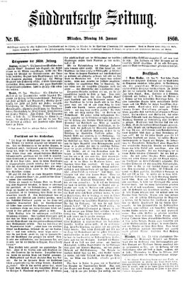 Süddeutsche Zeitung Montag 16. Januar 1860