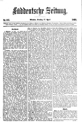 Süddeutsche Zeitung Dienstag 17. April 1860