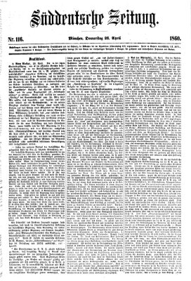 Süddeutsche Zeitung Donnerstag 26. April 1860