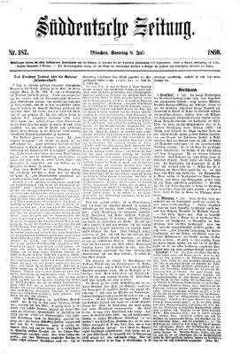 Süddeutsche Zeitung Sonntag 8. Juli 1860