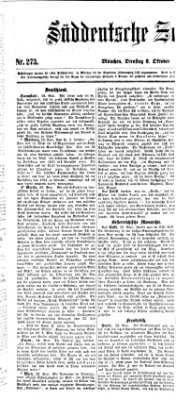 Süddeutsche Zeitung Dienstag 2. Oktober 1860