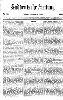 Süddeutsche Zeitung Donnerstag 11. Oktober 1860