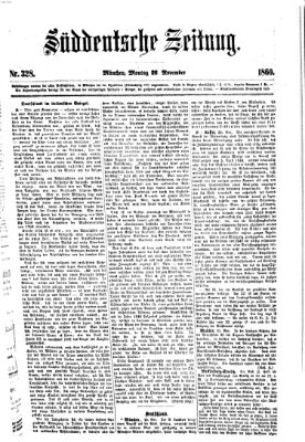 Süddeutsche Zeitung Montag 26. November 1860