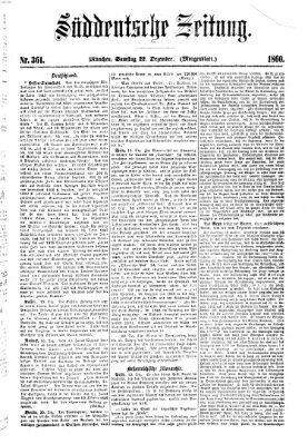 Süddeutsche Zeitung Samstag 22. Dezember 1860