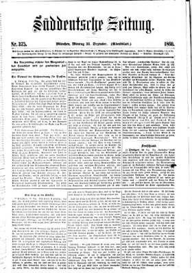 Süddeutsche Zeitung Montag 31. Dezember 1860