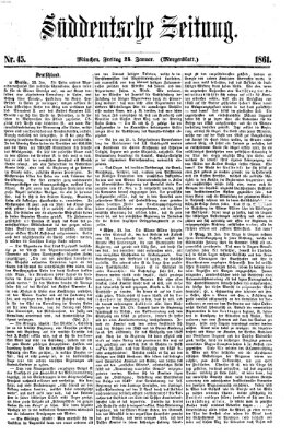 Süddeutsche Zeitung Freitag 25. Januar 1861
