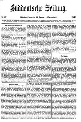 Süddeutsche Zeitung Donnerstag 14. Februar 1861