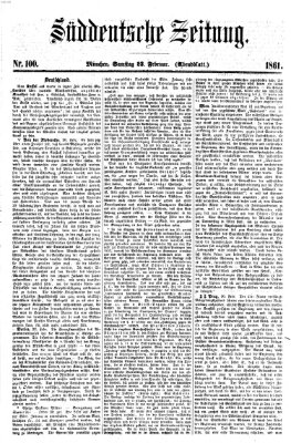 Süddeutsche Zeitung Samstag 23. Februar 1861