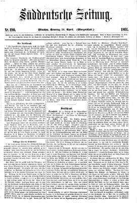 Süddeutsche Zeitung Sonntag 14. April 1861