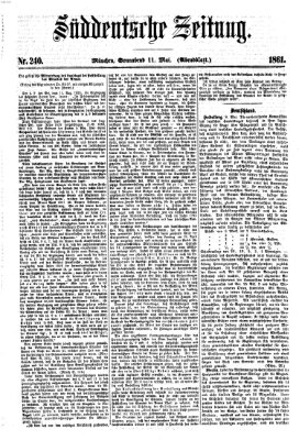 Süddeutsche Zeitung Samstag 11. Mai 1861