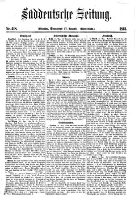 Süddeutsche Zeitung Samstag 17. August 1861