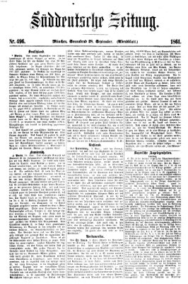 Süddeutsche Zeitung Samstag 28. September 1861