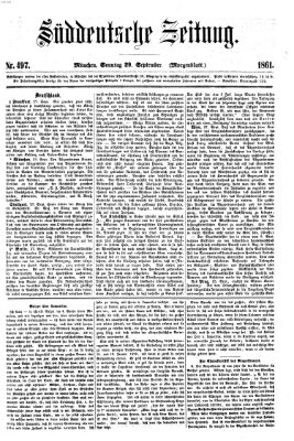 Süddeutsche Zeitung Sonntag 29. September 1861