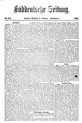 Süddeutsche Zeitung Mittwoch 18. Dezember 1861